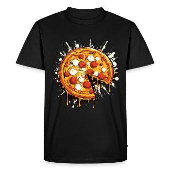 Graphique de pizza - T-shirt Premium bio Homme - noir - Devant - Nico (187cm)