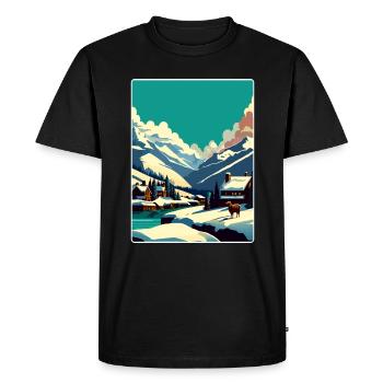 Verbier Station de ski Montagne Suisse Voyage WPA - T-shirt Premium bio Homme - noir - Devant - Nico (187cm)