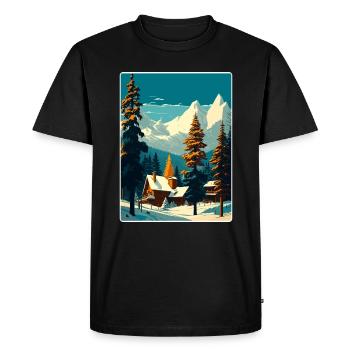 Megève Ski Les Arcs Ski Voyage Poster Souvenir - T-shirt Premium bio Homme - noir - Devant - Nico (187cm)