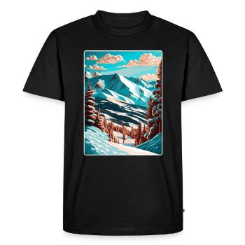 Copper Mountain Colorado Travel Poster Souvenir - Men's Premium Organic T-Shirt - black - Front - Nico (187cm)