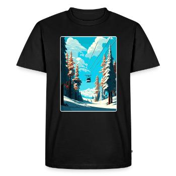 Méribel Ski Ski Voyage Affiche Peinture Souvenir WP - T-shirt Premium bio Homme - noir - Devant - Nico (187cm)