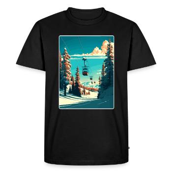 La Plagne Ski Ski Voyage Poster Souvenir WPA - T-shirt Premium bio Homme - noir - Devant - Nico (187cm)