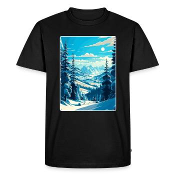 La Plagne Ski Ski Voyage Poster Souvenir WPA - T-shirt Premium bio Homme - noir - Devant - Nico (187cm)