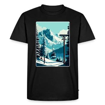 Verbier Ski Ski Voyage Affiche Peinture Souvenir WP - T-shirt Premium bio Homme - noir - Devant - Nico (187cm)