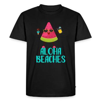 Cool Watermelon Aloha Beaches Vacances à la plage - T-shirt Premium bio Homme - noir - Devant - Nico (187cm)