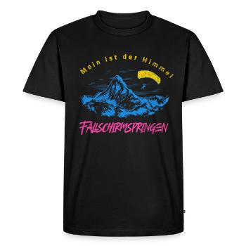Mon royaume, c’est le ciel – parachutisme - T-shirt Premium bio Homme - noir - Devant - Nico (187cm)