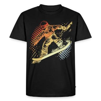 Snowboarder Graphic Retro - Men's Premium Organic T-Shirt - black - Front - Nico (187cm)