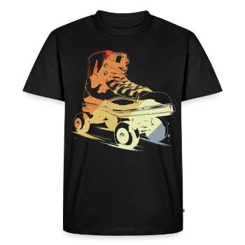 Retro Roller Skates Drawing - Men's Premium Organic T-Shirt - black - Front - Nico (187cm)