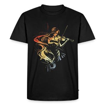 Fille violon - T-shirt Premium bio Homme - noir - Devant - Nico (187cm)