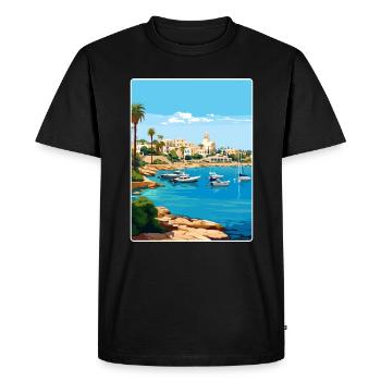 Paphos Cyprus Travel Poster Souvenir Painting WPA - Men's Premium Organic T-Shirt - black - Front - Nico (187cm)