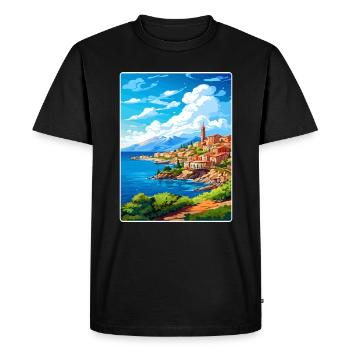 La Canée Grèce Voyage Affiche Peinture Souvenir WPA - T-shirt Premium bio Homme - noir - Devant - Nico (187cm)