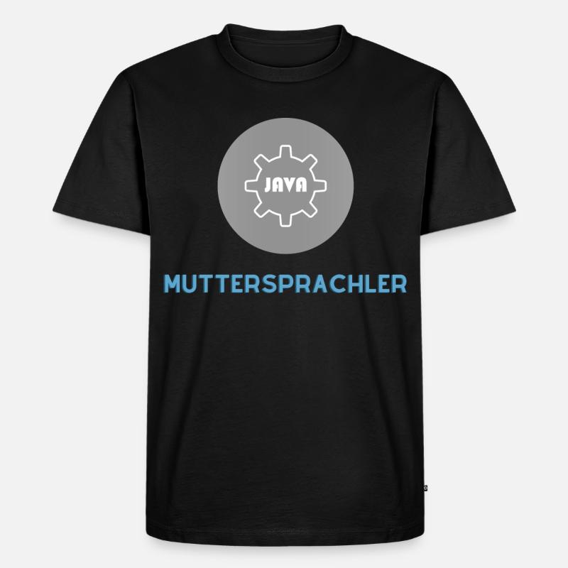 Muttersprachler: JavaScript Edition - Männer Premium Bio T-Shirt - Schwarz