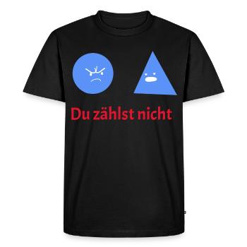 Vous ne comptez pas : l’humour géométrique - T-shirt Premium bio Homme - noir - Devant - Nico (187cm)