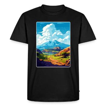 Mont Olympe Grèce Affiche de voyage Souvenir WPA - T-shirt Premium bio Homme - noir - Devant - Nico (187cm)