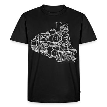 Railway Sketch - Men's Premium Organic T-Shirt - black - Front - Nico (187cm)