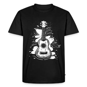 Ukulele Graffiti - Men's Premium Organic T-Shirt - black - Front - Nico (187cm)