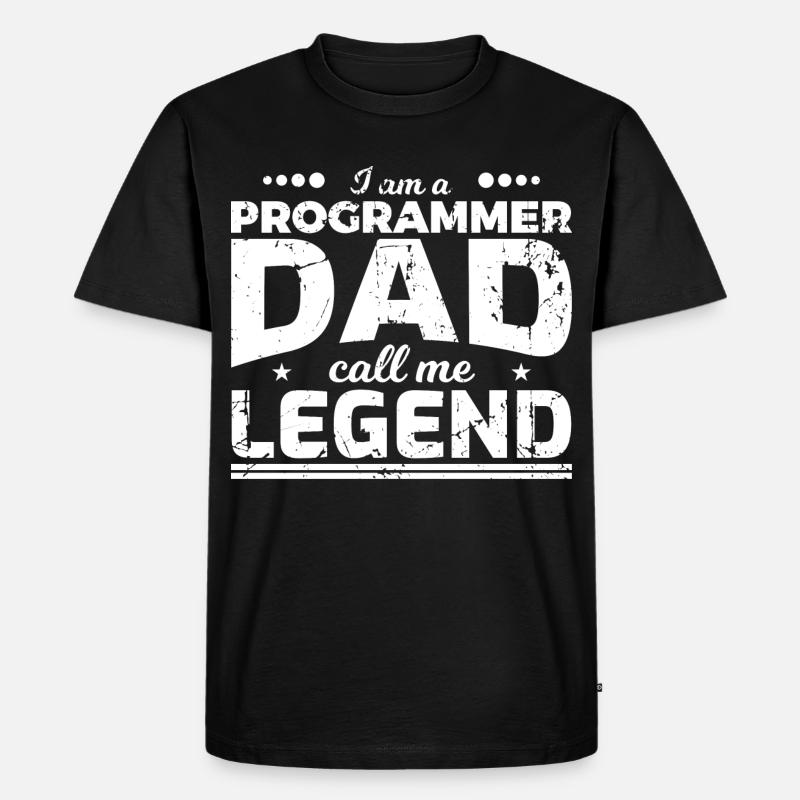 Coder Papa - Männer Premium Bio T-Shirt - Schwarz