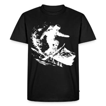 Dessin de snowboarder - T-shirt Premium bio Homme - noir - Devant - Nico (187cm)