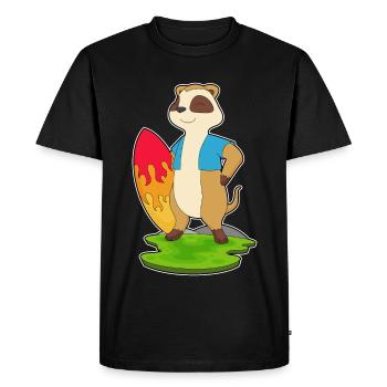 Été de surf sur planche de surf sur suricate - T-shirt Premium bio Homme - noir - Devant - Nico (187cm)