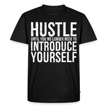 Se dépêcher jusqu’à ce que vous n’ayez plus besoin de présenter - T-shirt Premium bio Homme - noir - Devant - Nico (187cm)