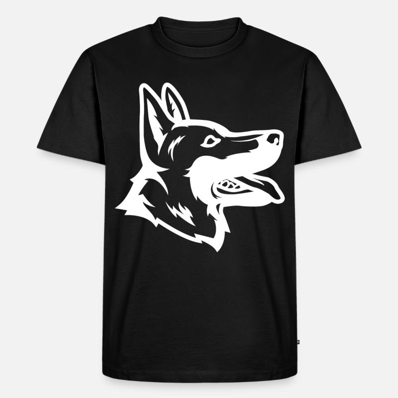 Schäferhund Zeichnung - Männer Premium Bio T-Shirt - Schwarz