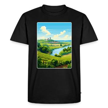Vallée de la Loire France Affiche de voyage vintage souvenir - T-shirt Premium bio Homme - noir - Devant - Nico (187cm)