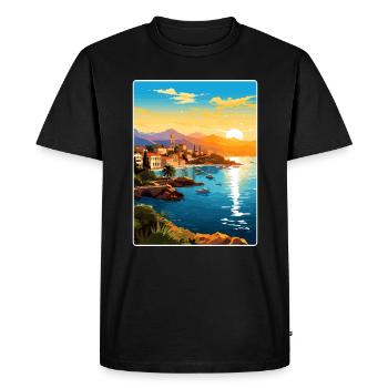 Antalya Turquie Voyage Affiche Souvenir Peinture WPA - T-shirt Premium bio Homme - noir - Devant - Nico (187cm)