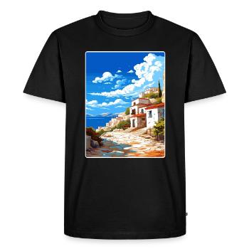 Péninsule de Mani Grèce Affiche de voyage Souvenir WPA - T-shirt Premium bio Homme - noir - Devant - Nico (187cm)