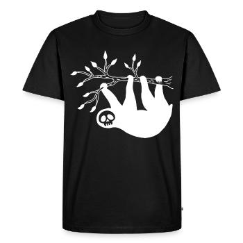 White Sloth Skull - Men's Premium Organic T-Shirt - black - Front - Nico (187cm)