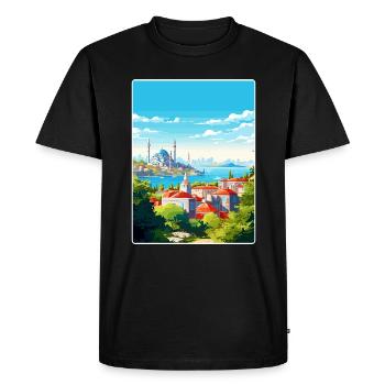 Istanbul Turquie Voyage Affiche Souvenir Peinture WPA - T-shirt Premium bio Homme - noir - Devant - Nico (187cm)