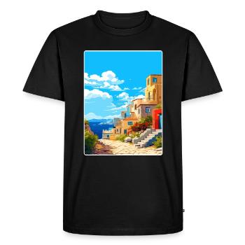 Elafonisos Grèce Affiche de voyage Peinture Souvenir WPA - T-shirt Premium bio Homme - noir - Devant - Nico (187cm)