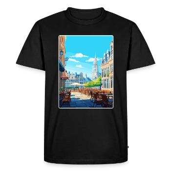 Brussels Belgium Travel Poster Souvenir Paint WPA - Men's Premium Organic T-Shirt - black - Front - Nico (187cm)