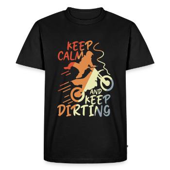 Restez calme et continuez à salir - T-shirt Premium bio Homme - noir - Devant - Nico (187cm)