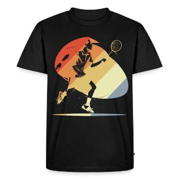 Vintage Badminton - T-shirt Premium bio Homme - noir - Devant - Nico (187cm)