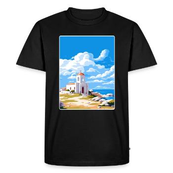 Délos Grèce Affiche de voyage Souvenir Carte Postale Peinture - T-shirt Premium bio Homme - noir - Devant - Nico (187cm)