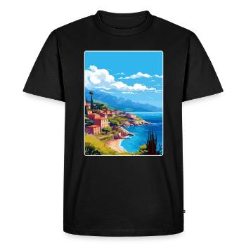 Céphalonie Grèce Affiche de voyage Peinture Souvenir WPA - T-shirt Premium bio Homme - noir - Devant - Nico (187cm)