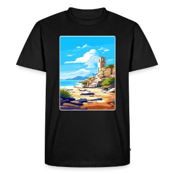 Délos Grèce Affiche de voyage Souvenir Carte Postale Peinture - T-shirt Premium bio Homme - noir - Devant - Nico (187cm)