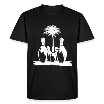 Dessin de bowling - T-shirt Premium bio Homme - noir - Devant - Nico (187cm)