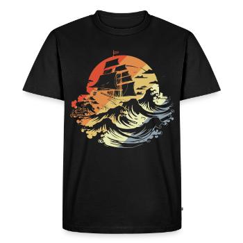 Sailing Vintage Look - Men's Premium Organic T-Shirt - black - Front - Nico (187cm)