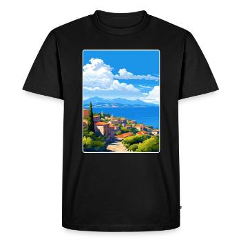 Nauplie Grèce Voyage Affiche Peinture Souvenir WPA - T-shirt Premium bio Homme - noir - Devant - Nico (187cm)