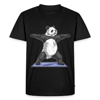 Panda Yoga Fitness Gymnastics - Men's Premium Organic T-Shirt - black - Front - Nico (187cm)