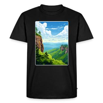 Montagnes de grès de l’Elbe Allemagne Affiche de voyage WPA - T-shirt Premium bio Homme - noir - Devant - Nico (187cm)