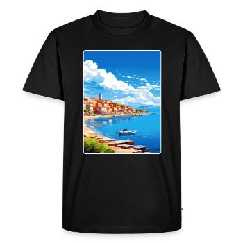 La Canée Grèce Voyage Affiche Peinture Souvenir WPA - T-shirt Premium bio Homme - noir - Devant - Nico (187cm)