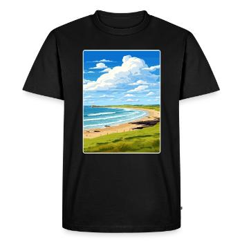 Constantine Bay, Cornouailles, Angleterre, Affiche de voyage, WPA - T-shirt Premium bio Homme - noir - Devant - Nico (187cm)