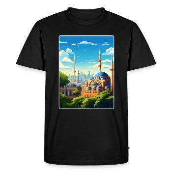 Istanbul Turquie Voyage Affiche Souvenir Peinture WPA - T-shirt Premium bio Homme - noir - Devant - Nico (187cm)