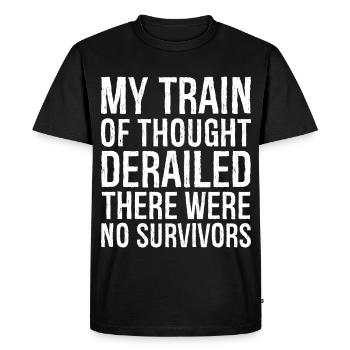 my train of thought derailed - T-shirt Premium bio Homme - noir - Devant - Nico (187cm)