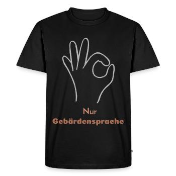 Sign language only - Men's Premium Organic T-Shirt - black - Front - Nico (187cm)