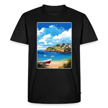 Coverack Cornouailles Angleterre Affiche de voyage souvenir - T-shirt Premium bio Homme - noir - Devant - Nico (187cm)