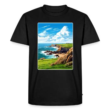 Lands End Cornwall England Travel Poster Souvenir - Men's Premium Organic T-Shirt - black - Front - Nico (187cm)