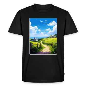 Lamorna Cornouailles Angleterre Affiche de voyage souvenir - T-shirt Premium bio Homme - noir - Devant - Nico (187cm)